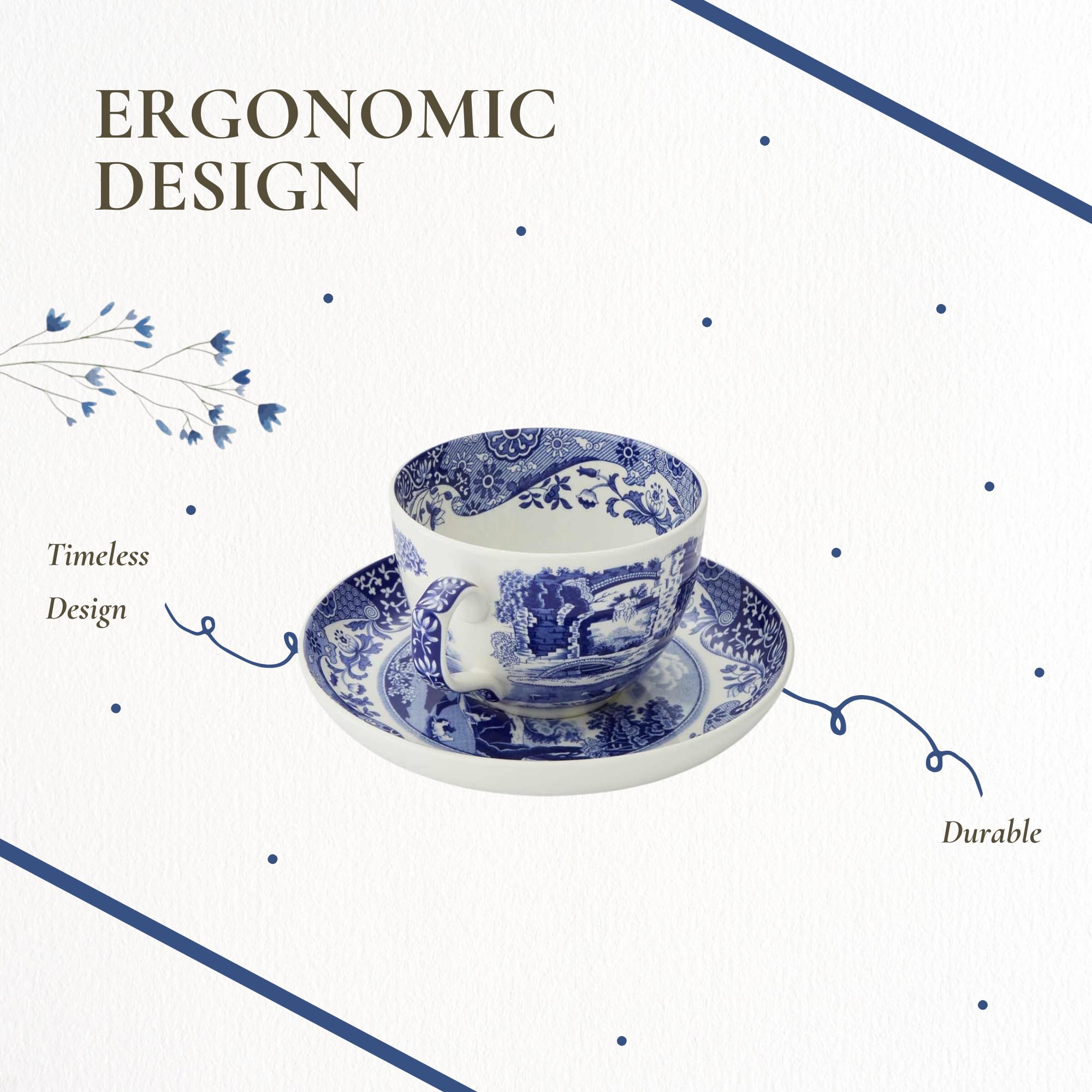 Amazon | Spode Blue イタリアンティーカップ&ソーサー | ジャンボマグ